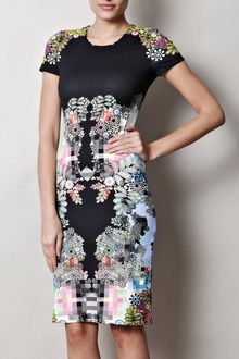 Preen Pixel Lace Print Scuba Dress - Lyst