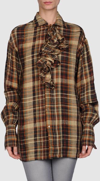 Ralph Lauren Long Sleeve Shirt in Brown (green) - Lyst