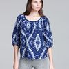 Rebecca Taylor Batik Dyed Blouse in Blue - Lyst