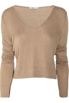T By Alexander Wang Cropped Stretchjersey Top - Lyst