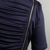 Andrew Marc Short Sleeve Centre Ruched Zip Dress in Blue (navy) - Lyst