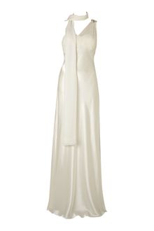 Anoushka G Evelina One Shoulder Silk Satin Grecian Dress - Lyst