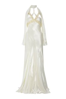 Anoushka G Juliana Satin Twist Back Dress - Lyst