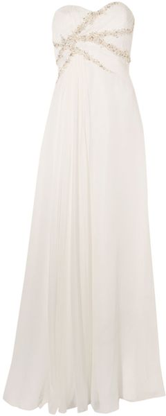 Anoushka G Stacey Chiffon Pearl Beading Dress - Lyst