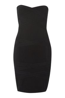 Ax Paris Ax Paris Crisscross Strapless Dress - Lyst