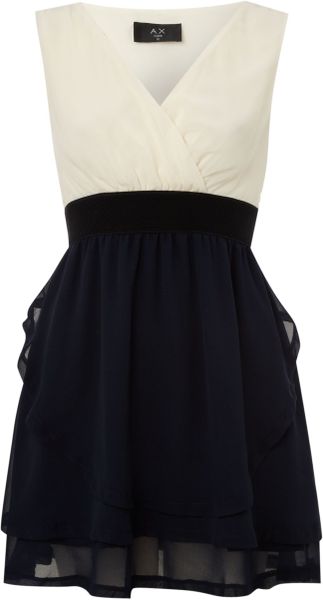 Ax Paris Vfront 2 in 1 Dress in Beige (cream) - Lyst