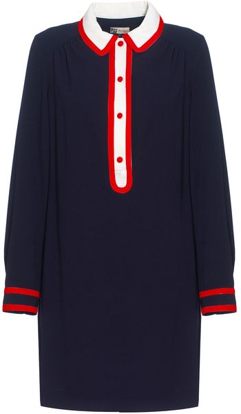 Boutique By Jaeger Contrast Trim Shirt Dress in Blue (navy) - Lyst