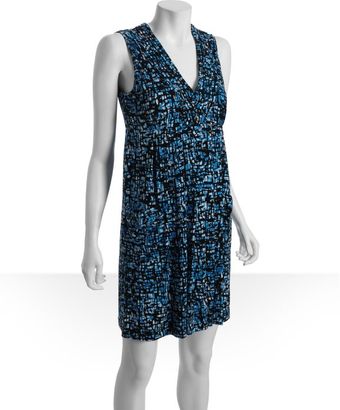  Print Jersey V-neck Pocket Dress 