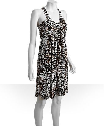  Abstract Print Stretch Jersey Dress 