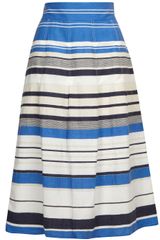 Cc Shantung Linen Stripe Skirt