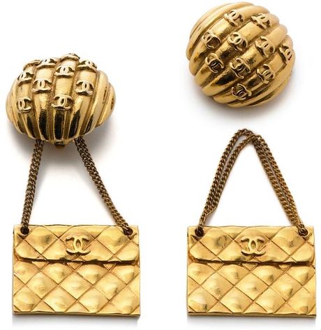 Chanel Chanel Bag Charm Earrings in Gold - Lyst