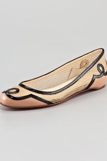 Christian Louboutin Lady Bombay Flat Nudeblack - Lyst