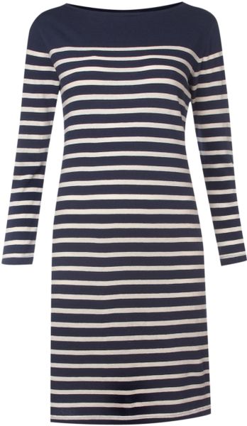 Denim And Supply Ralph Lauren 34 Sleeve Stripe Jersey Short Dress in Blue (navy) - Lyst