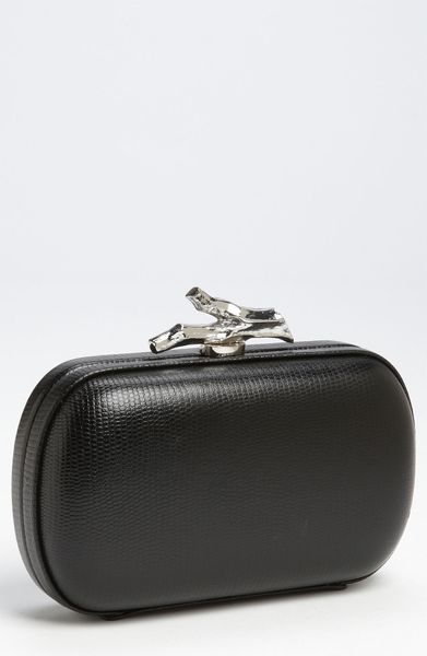 Diane Von Furstenberg Lytton Small Lizard Embossed Clutch in Black - Lyst
