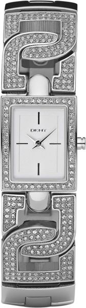 Dkny Rectangular Dial Bracelet Watch in Silver - Lyst
