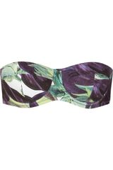 Dolce & Gabbana Eggplantprint Underwired Bandeau Bikini Top