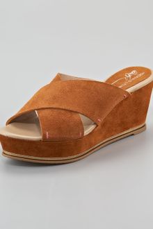 Donald J Pliner Suede Crisscross Wedge Sandal - Lyst
