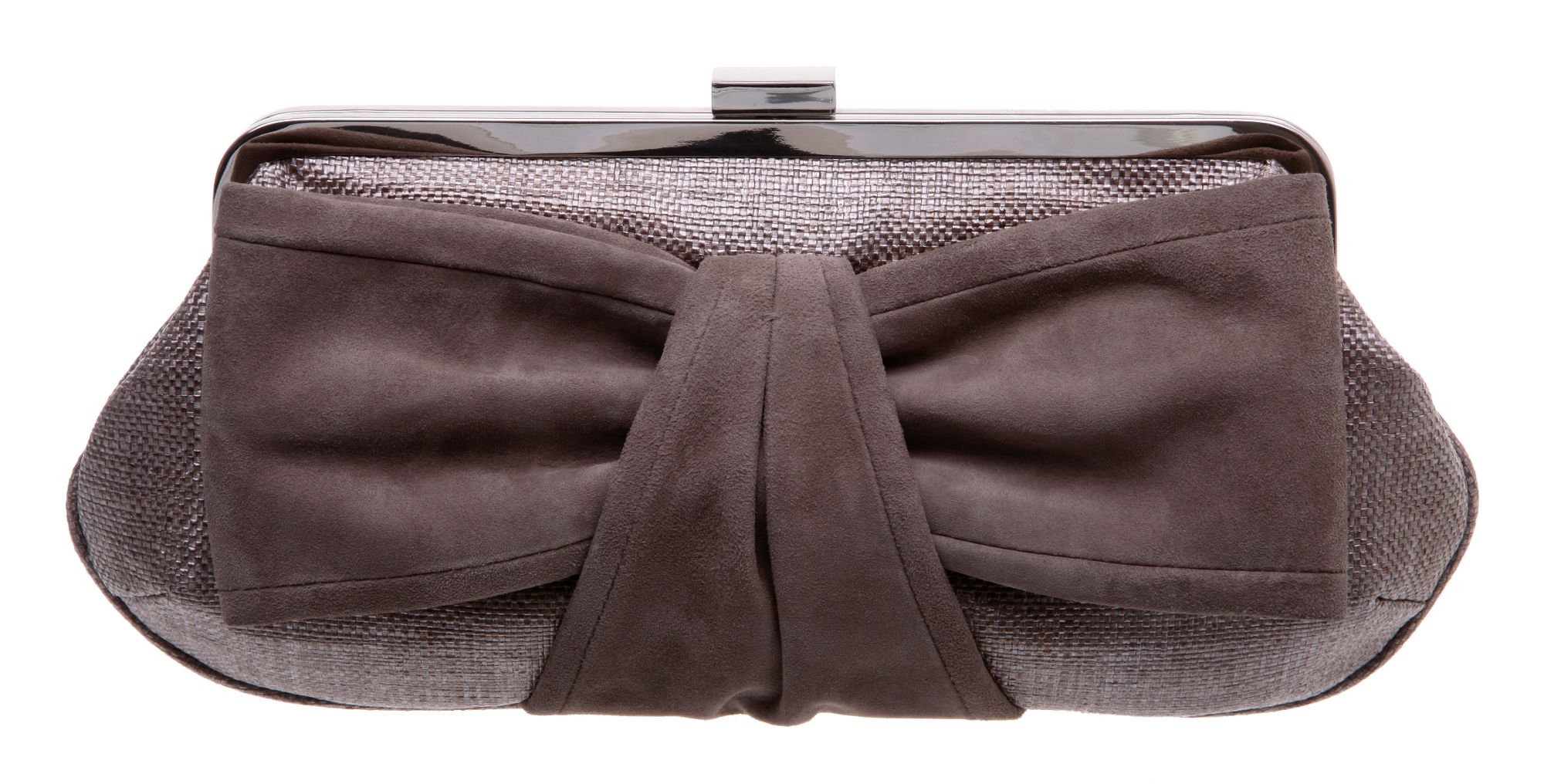 Dune Lema Snake Bow Suede Clutch Bag in Brown (taupe) Lyst