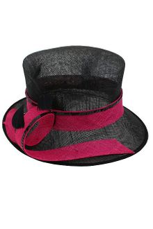 Eastex Black and Pink Curly Sinamay Feather Sequin Hat - Lyst