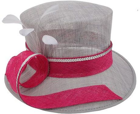 Eastex Curly Sinamy Feather Sequin Hat in Gray (grey) - Lyst