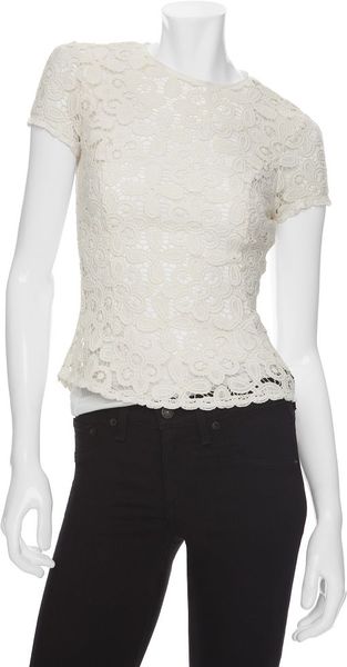 Exclusive For Intermix Exclusive Floral Lace Zipper Top - Lyst