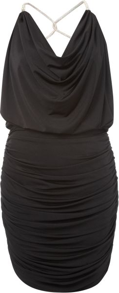 Forever Unique Janet Backless Drape Neck Dress in Black - Lyst