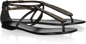 Giuseppe Zanotti Crystalembellished Metallic Leather Sandals - Lyst