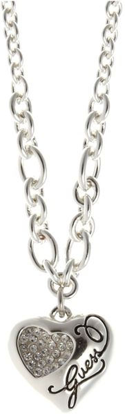 Guess Concave Heart Necklace - Lyst