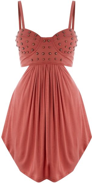 House Of Dereon Cut Out Stud Bustier Dress - Lyst