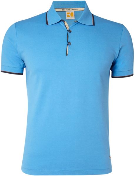 Hugo Boss Logo Polo in Blue for Men - Lyst