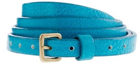 J.crew Skinny Leather Belt in Blue (peacock feather) - Lyst