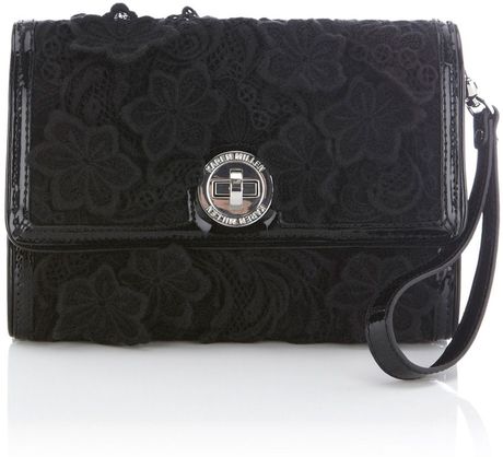 Karen Millen Lace Embroidery Handbag in Black - Lyst