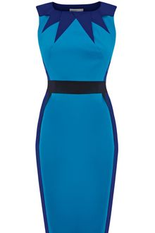 Karen Millen Graphic Colourblock Dress - Lyst