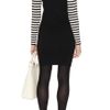 Karen Millen Block Stripe Knit Dress in Black (white) - Lyst