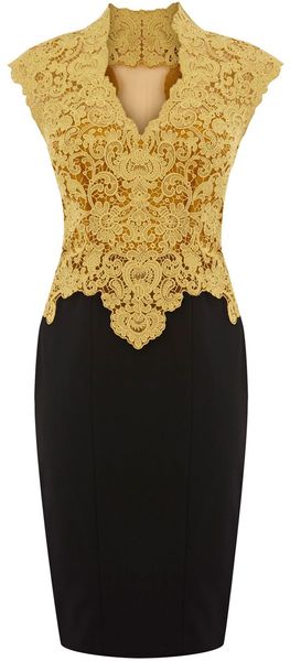 Karen Millen Heavy Cotton Lace Dress - Lyst