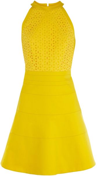 Karen Millen Minimal Cotton Tailored Dress - Lyst