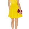 Karen Millen Minimal Cotton Tailored Dress in Yellow - Lyst