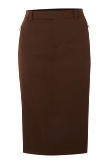 Lauren by Ralph Lauren High Waisted Wool Pencil Skirt - Lyst