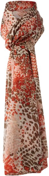 Linea Abstract Leopard Print Oversize Scarf in Orange - Lyst