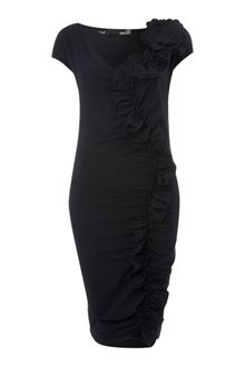 Love Moschino Jersey Asymmetric Frill Dress - Lyst