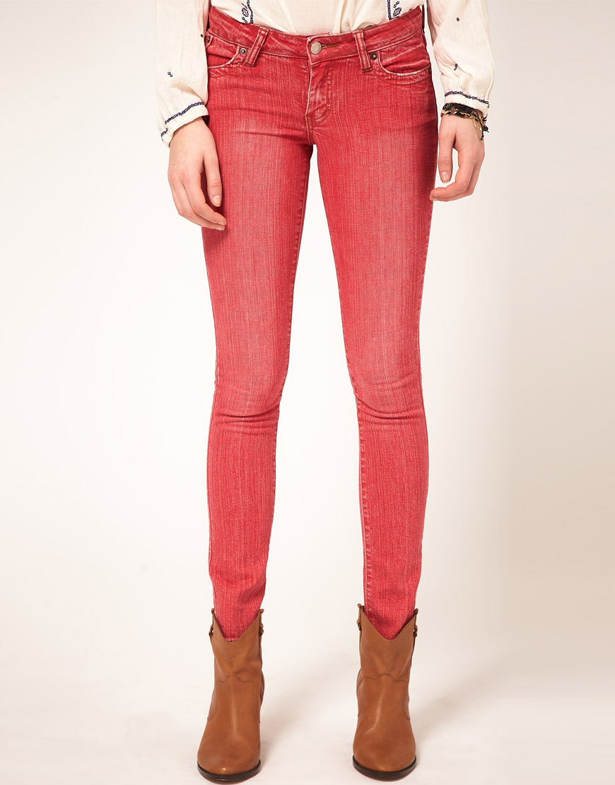 M2f M2f Coloured Skinny Jeans in Blue (watermelon) Lyst