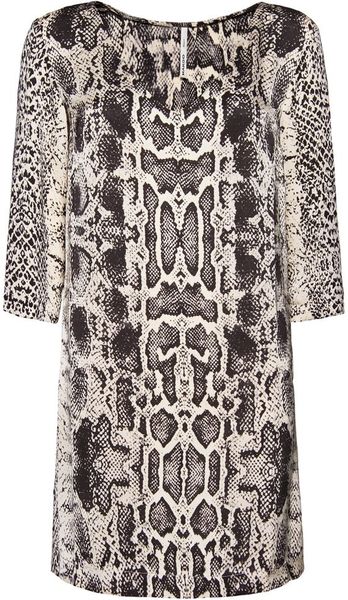 Mango Vneck Dress in Gray (black) - Lyst