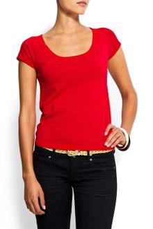 Mango Short Sleeve Knit Jumper - Lyst