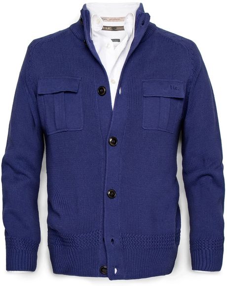 Mango Knit Cardigan in Blue for Men (yellow) - Lyst