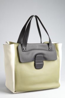 Marc Jacobs Olive and Ivory Leather Tote - Lyst