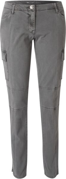Michael By Michael Kors Skinny Cargo Pants in Gray (gunmetal) - Lyst