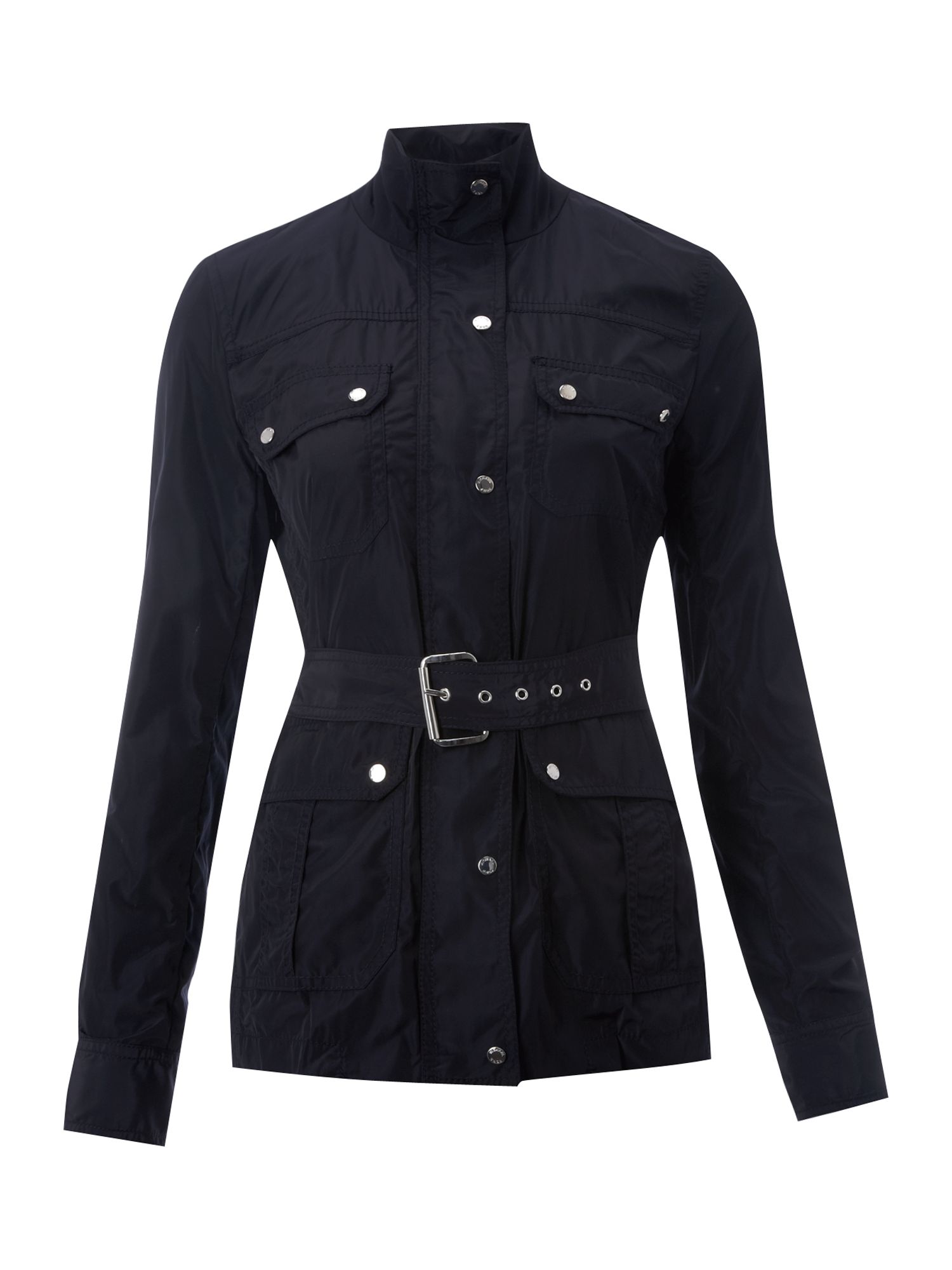 Michael Michael Kors Navy Belted Jacket in Blue (navy) Lyst