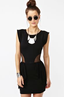 Nasty Gal Peplum Mesh Dress - Lyst