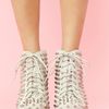 Nasty Gal Lita Spike Platform Boot Bone Suede in White (bone) - Lyst