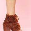 Nasty Gal Rachel Cutout Bootie Camel Suede in Brown (camel) - Lyst